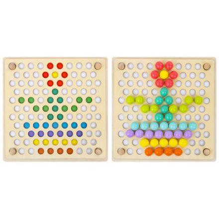 Сортер-мозаика развивающий деревянный с шариками, 3 в 1, по методу Монтессори, BRAUBERG KIDS, 665247