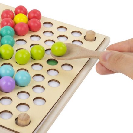 Сортер-мозаика развивающий деревянный с шариками, 3 в 1, по методу Монтессори, BRAUBERG KIDS, 665247