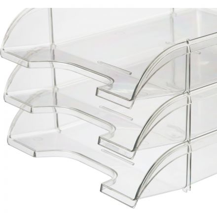 Лоток для бумаг горизонтальный Attache Триколор прозрачный