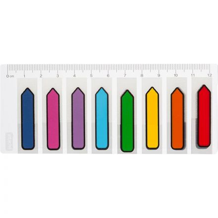 Клейкие закладки Attache Selection пластиковые 8 цветов по 15 листов в форме стрелки 45х12 мм на линейке