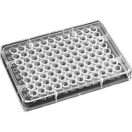 Планшет 96 лунок стер., П-образное дно, крышка, 12002720, 100шт/уп