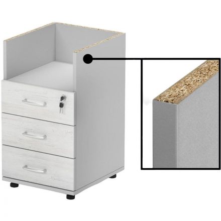 Тумба приставная Мебель Easy St 913922 сосна винтер/серый (549) 3 ящ