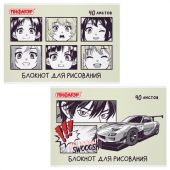 Блокнот для рисования, А4, 40 листов, скоба, обложка офсет, ПИФАГОР, 200х285 мм, "Аниме" (2 вида), 115247 Блокнот для рисования, А4, 40 листов, скоба, обложка офсет, ПИФАГОР, 200х285 мм, "Аниме" (2 вида), 115247