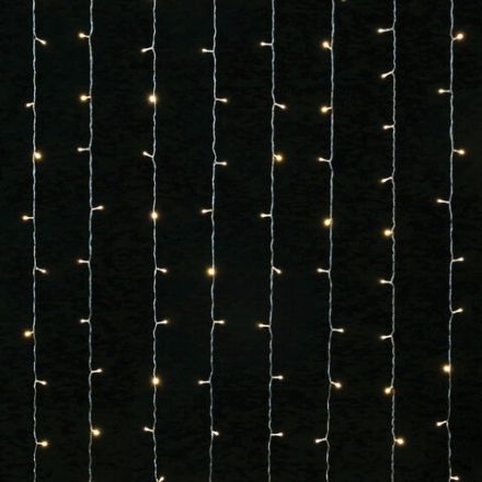 Электрогирлянда-занавес комнатная "Штора" 3х2 м, 144 LED, теплый белый свет, 220 V, ЗОЛОТАЯ СКАЗКА, 591350