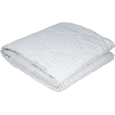 Одеяло 140х205 стеганное, 350гр/м2 (иск. лебяж. пух/тик ПЭ), белые шашечки