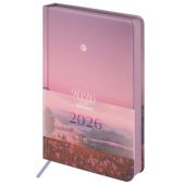 Ежедневник датированный 2026 А5 138x213 мм, BRAUBERG "Vista", под кожу твердый, "Serenity", 117459