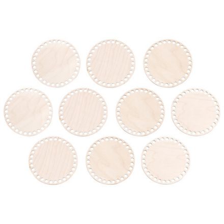 Донышки деревянные для вязания круглые, 10 штук, диаметр 13 см, BRAUBERG HOBBY, 665317