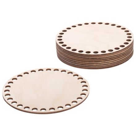 Донышки деревянные для вязания круглые, 10 штук, диаметр 13 см, BRAUBERG HOBBY, 665317