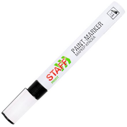 Маркер-краска лаковый (paint marker) 2-4 мм, ЧЕРНЫЙ, НИТРО-ОСНОВА, STAFF PROFIT, для любых поверхностей, 152578