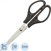 Ножницы Attache 169 мм с пластиковыми симметричными ручками черного цвета