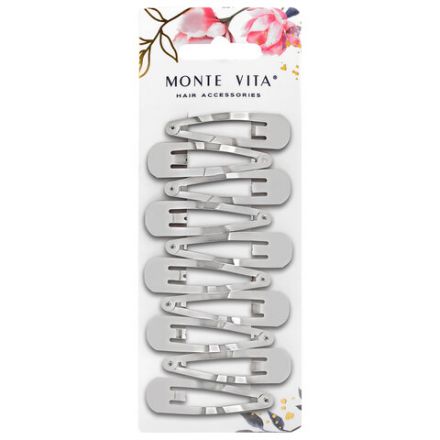 Заколки для волос НАБОР 10 шт., 5 см, клик-клак, глянцевый, серебристый, MONTE VITA (МОНТЕ ВИТА), 457079 Заколки для волос НАБОР 10 шт., 5 см, клик-клак, глянцевый, серебристый, MONTE VITA (МОНТЕ ВИТА), 457079
