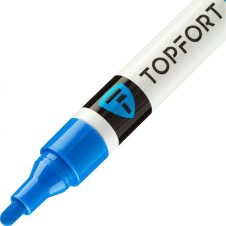 Маркер лаковый TOPFORT Industrial 4 мм синий