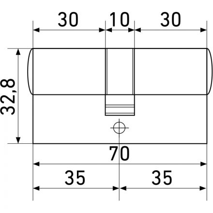 Замок врезной УЗК_Мех.цилин Стандарт MAX 70 35х35 SN5кл перф.кл/кл.мат.ник
