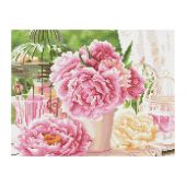Алмазная мозаика ТРИ СОВЫ "Розовые пионы", 30*40см, холст, картонная коробка с пластиковой ручкой Алмазная мозаика ТРИ СОВЫ "Розовые пионы", 30*40см, холст, картонная коробка с пластиковой ручкой