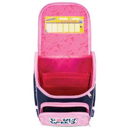 Ранец ЮНЛАНДИЯ WISE, 1 отделение, 3 кармана, устойчивое дно, "Donut worry", 37x29х15 см, 272073