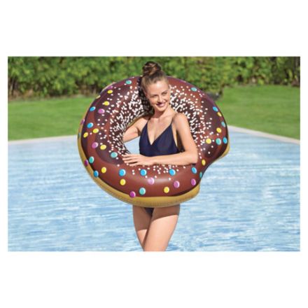 Надувной круг для плавания "Пончик" диаметр 107 см, от 12 лет, до 100 кг, АССОРТИ, BESTWAY, 36118