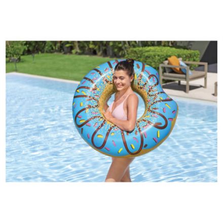 Надувной круг для плавания "Пончик" диаметр 107 см, от 12 лет, до 100 кг, АССОРТИ, BESTWAY, 36118