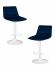 Набор 2 шт Стул барный DOBRIN TAILOR WHITE, синий велюр (MJ9-117)