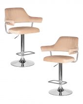 Набор 2 шт Стул барный DOBRIN CHARLY, бежевый велюр (MJ9-10)