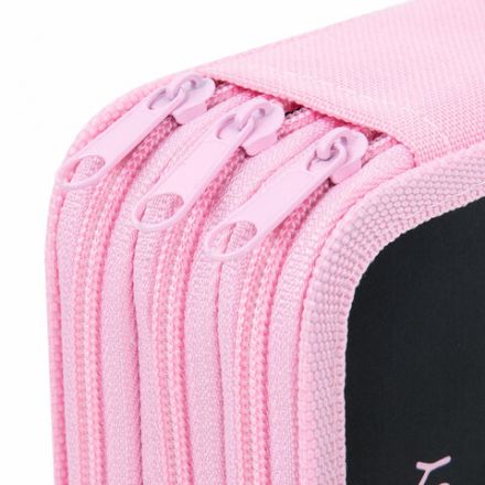 Пенал ПИФАГОР, 3 отделения, ламинированный картон, 19х11 см, "Lazy cat", 272252