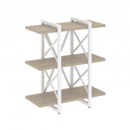 Loft Стеллаж на регулируемых опорах-3 полки VR.L-MST.O-3.4V Дуб аттик/Белый металл 800*400*910