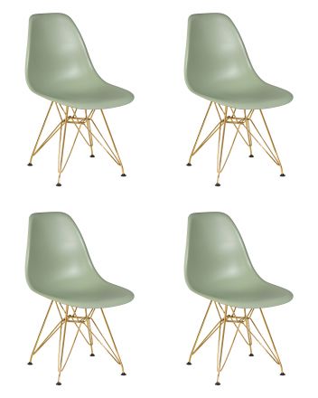 Набор 4 шт Стул обеденный DOBRIN DSR, ножки золотые, цвет мятный (NX-G-09)