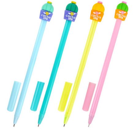 Ручка с топпером шариковая ЮНЛАНДИЯ "Кактус", корпус ассорти, СИНЯЯ, пишущий узел 0,7 мм, 143800 Ручка с топпером шариковая ЮНЛАНДИЯ "Кактус", корпус ассорти, СИНЯЯ, пишущий узел 0,7 мм, 143800