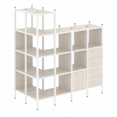 Loft Угловой внешний стеллаж наборный VR.L-57 Денвер светлый/Белый металл 862*1694*1869