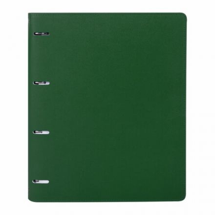 Тетрадь на кольцах БОЛЬШАЯ А4 (240х310 мм), 120 листов, под кожу, клетка, BRAUBERG "Joy", зелёный/светло-зелёный, 404508