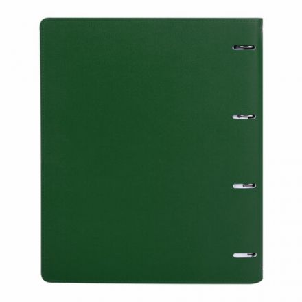 Тетрадь на кольцах БОЛЬШАЯ А4 (240х310 мм), 120 листов, под кожу, клетка, BRAUBERG "Joy", зелёный/светло-зелёный, 404508