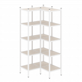 Loft Угловой внутренний стеллаж наборный VR.L-32 Денвер светлый/Белый металл 862*862*1869
