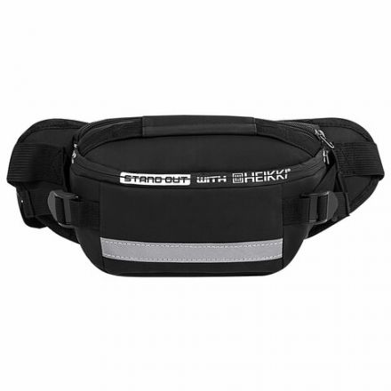 Сумка на пояс HEIKKI RIO (ХЕЙКИ), два отделения, регулируемый ремень, светоотражающий элемент, 36х9х13 см, 272618
