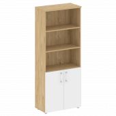 Shift Шкаф высокий широкий (2 низких фасада ЛДСП) SK.ST-1.1 Тиквуд светлый/Белый бриллиант 800*420*1977 Shift Шкаф высокий широкий (2 низких фасада ЛДСП) SK.ST-1.1 Тиквуд светлый/Белый бриллиант 800*420*1977