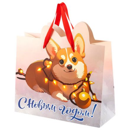 Пакет подарочный (1 шт.) новогодний, 26х13х32 см "Без границ" ассорти, ламинация, ЗОЛОТАЯ СКАЗКА, 592439