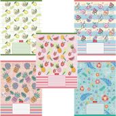 Тетрадь 18 л., HATBER, клетка, обложка картон, "Фруктис" (микс в спайке), 068439, 18Т5В1