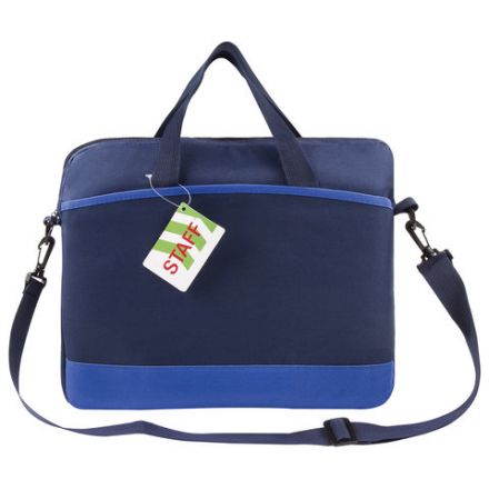 Сумка для документов STAFF MANAGER на молнии с карманом, полиэстер, синяя, 32х37х5 см, 228346