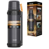 Термос 2,5л EXPEDITION, нержавеющая сталь SUS304, 2 кружки, 2 ручки, ситечко, графитово-оранжевый, TAIGARU (ТАЙГАРУ), 700318