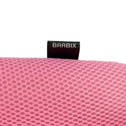 Кресло BRABIX "Fly MG-396W", с подлокотниками, пластик белый, сетка, розовое, 533008 Кресло BRABIX "Fly MG-396W", с подлокотниками, пластик белый, сетка, розовое, 533008