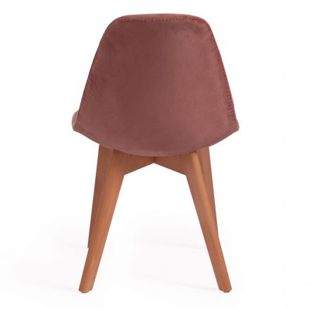 Стул CINDY SOFT (mod. C1021F1) вельвет/дерево бук, 53 х 45 х 81 см , коралловый (HLR 44)/натуральный