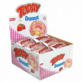 Кекс TODAY "Donut", со вкусом клубники, ТУРЦИЯ, 24 штуки по 40 г в шоу-боксе, 1367т