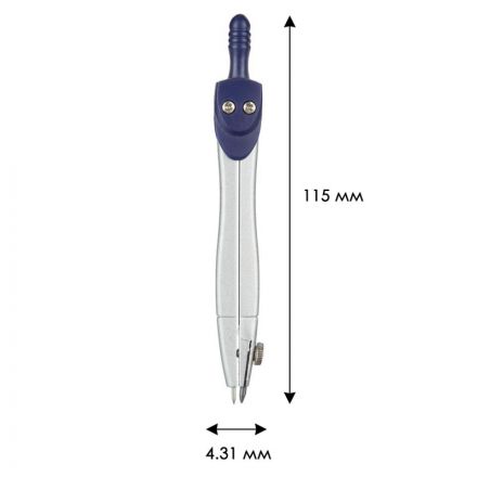 Циркуль №1School 115мм цинковый сплав пластиковый пенал серебро S01001C Циркуль №1School 115мм цинковый сплав пластиковый пенал серебро S01001C