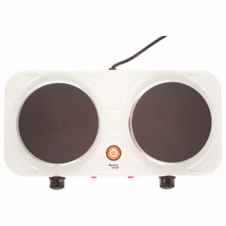 Настольная электрическая плита CENTEK CT-1507, 2000 Вт, 2 конфорки, 5 режимов нагрева, белая