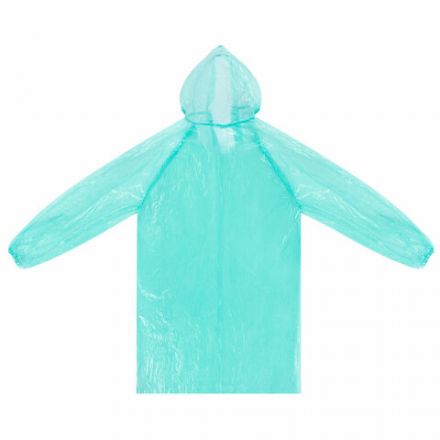 Дождевик-плащ зеленый на кнопках полиэтиленовый, универсальный размер 120х80 см, SHAMAANI (ШАМААНИ), 610930