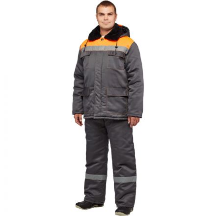 Костюм рабочий зимний з35-КПК серый/оранжевый (р.60-62) 158-164