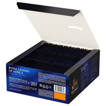 Чай RICHARD "Royal legend of Africa" черный, 100 пакетиков в конвертах по 2 г, 102735