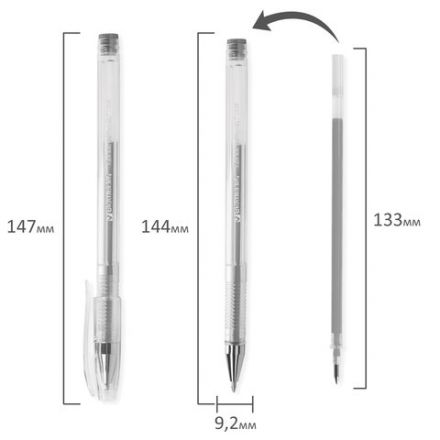 Ручки гелевые BRAUBERG "Jet", НАБОР 6 ЦВЕТОВ, МЕТАЛЛИК, узел 0,7 мм, линия письма 0,5 мм, 141029