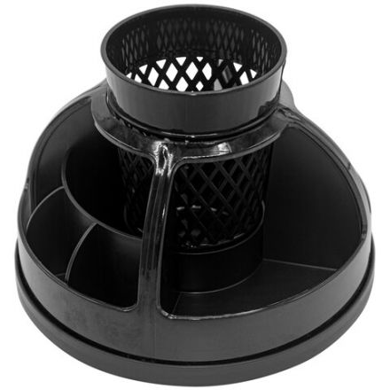 Подставка-органайзер STAFF "Attraction", 9 отделений, вращающаяся, черная, 238319