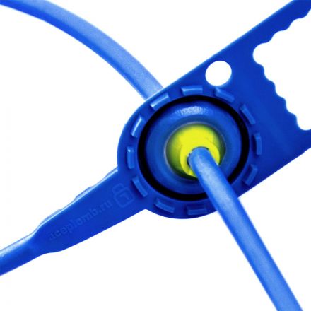 Пломба пластиковая номерная 525 мм синяя 1000 шт/уп