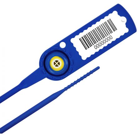 Пломба пластиковая номерная 525 мм синяя 1000 шт/уп