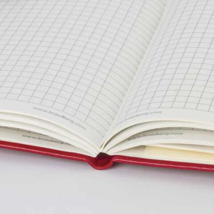 Блокнот МАЛЫЙ (100x150 мм) А6, BRAUBERG "Metropolis Special", под кожу, 80 л., клетка, красный, 111581